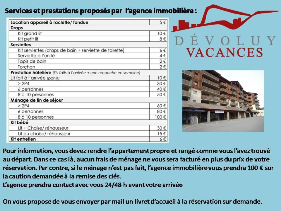 Appartement 8-10 Personnes Superdevoluy Hautes Alpes Rez De Chaussee Vue Panoramique 3 Chambres Saint-Étienne-en-Dévoluy Екстериор снимка